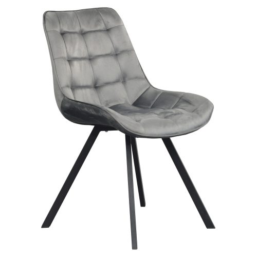 Étkezőszék, sötétszürke Velvet szövet/fekete, SAMIRA