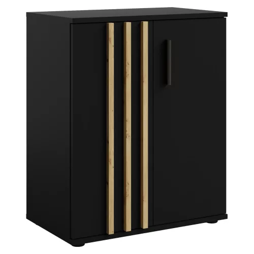 Komód, 2D, fekete/artisan tölgy, TOLIS TYP 1