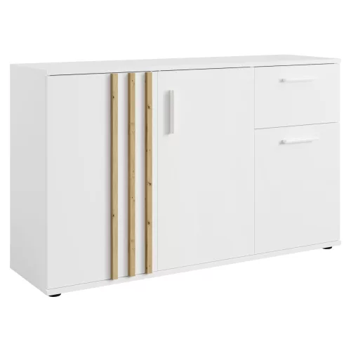 Komód, 3D1S, fehér/artisan tölgy, TOLIS TYP 2