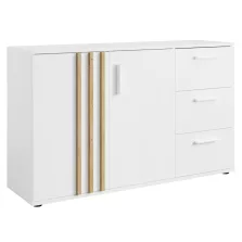 Komód, 2D3S, fehér/artisan tölgy, TOLIS TYP 3