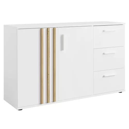 Komód, 2D3S, fehér/artisan tölgy, TOLIS TYP 3