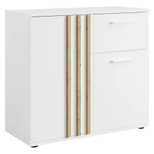 Komód, 2D1S, fehér/artisan tölgy, TOLIS TYP 4