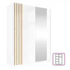 Szekrény, 2D-150, fehér/artisan tölgy, BAJADERO TYP 1