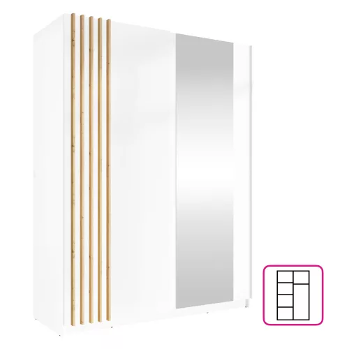 Szekrény, 2D-150, fehér/artisan tölgy, BAJADERO TYP 1