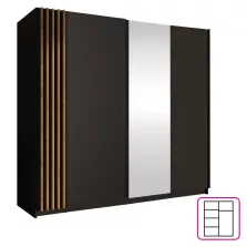 Szekrény, 2D-200, fekete/artisan tölgy, BAJADERO TYP 2