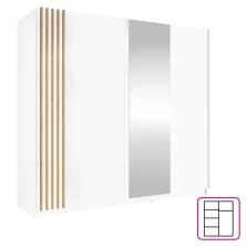 Szekrény, 2D-200, fehér/artisan tölgy, BAJADERO TYP 2