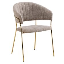   Design étkezőszék, barna szövet/gold króm arany, DASMIN TYP 1