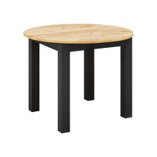   Kihúzható étkezőasztal, arany craft tölgy/fekete, 103-142x76 cm, HARRY