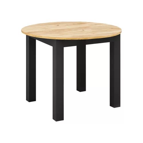 Kihúzható étkezőasztal, arany craft tölgy/fekete, 103-142x76 cm, HARRY