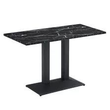   Bisztró asztal, fekete márvány/fekete, 120x60 cm, RINALDO TYP 2