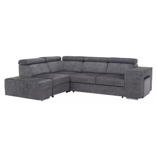 Ülőgarnitúra, szürke, balos, MALAGA