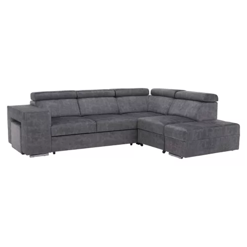 Ülőgarnitúra, szürke, jobbos, MALAGA