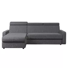 Sarok ülőgarnitúra, szürke, balos, MORA ROH