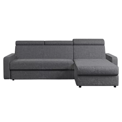 Sarok ülőgarnitúra, szürke, jobbos, MORA ROH