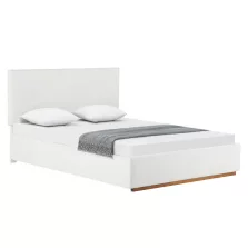 Ágy ráccsal és tárolóval, 160x200, fehér, NUVOLA