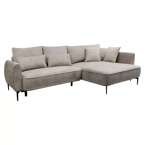 Sarokkanapé, szürkésbézs Taupe, jobbos, MURIEL ROH