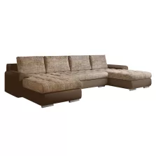   Univerzális ülőgarnitúra, ekobőr barna/barna melír, TOLITA U UNI