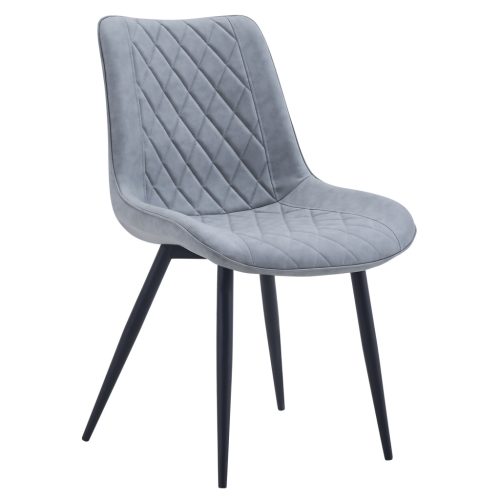 Szék, szürke ekobőr/fekete, HARLAN