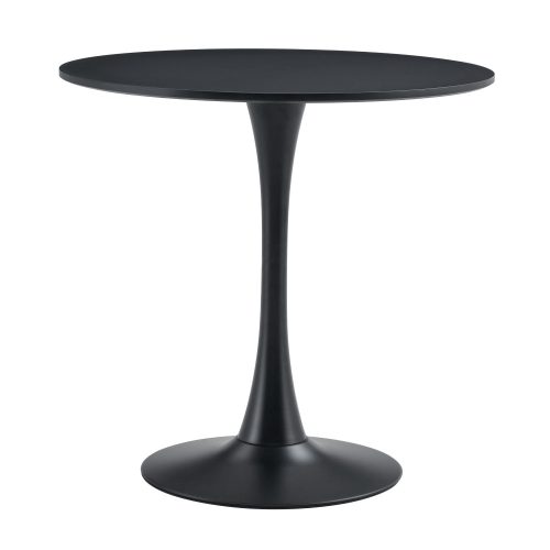 Étkezőasztal, fekete, átmérő 80 cm, REVENTON NEW
