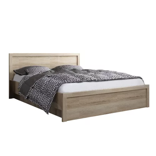 Ágy tárhellyel, 160x200, sonoma tölgy, JESI NEW