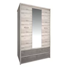 Szekrény tükörrel 3D4S, nairobi gesztenye/onix, JESI NEW