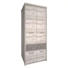 Szekrény 4D1S, nairobi gesztenye/onix, JESI NEW