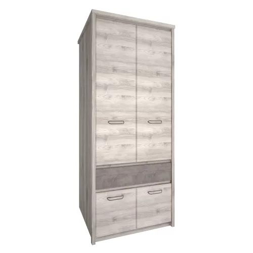 Szekrény 4D1S, nairobi gesztenye/onix, JESI NEW