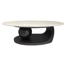 Dohányzóasztal, márvány imitáció/fekete, AXEN