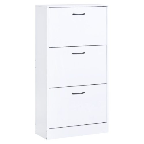 Cipőtároló, 3 soros, fehér, BOTORIA