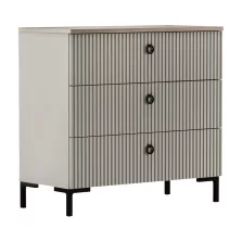 Komód, szürkésbarna Taupe/silverjack tölgy, DOMCA 3S