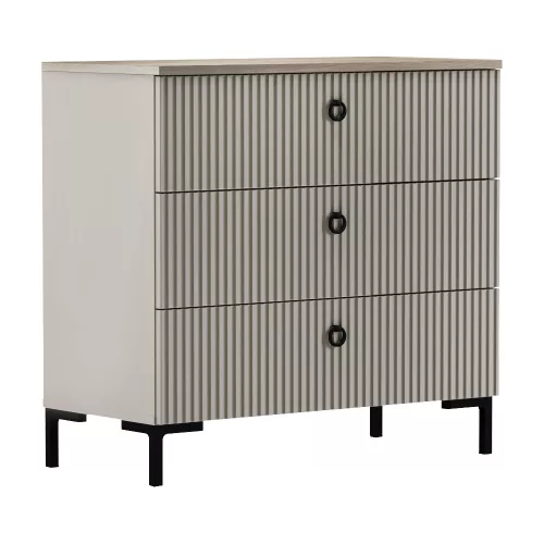 Komód, szürkésbarna Taupe/silverjack tölgy, DOMCA 3S