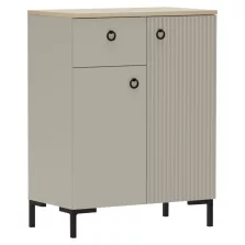 Komód, szürkésbarna Taupe/silverjack tölgy, DOMCA 2D1S