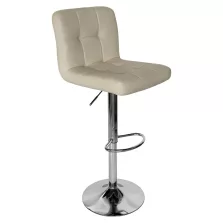 Bárszék, bézs műbőr/króm, KANDY 2 NEW