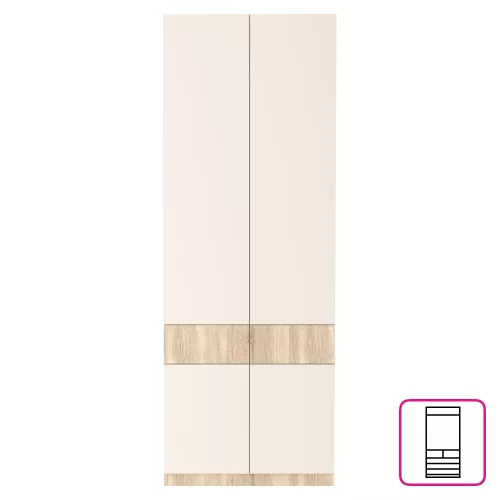 Szekrény, sonoma tölgy/kasmír, VERTIO SZF4D2S