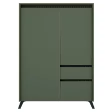 Komód, smoke zöld/fekete, LONGY REG2D1S1K