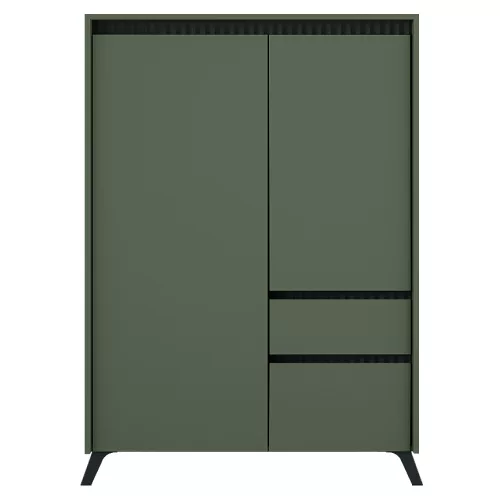 Komód, smoke zöld/fekete, LONGY REG2D1S1K