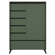 Komód, smoke zöld/fekete, LONGY REG1D5S1K