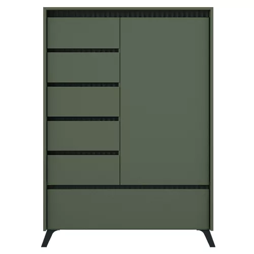 Komód, smoke zöld/fekete, LONGY REG1D5S1K