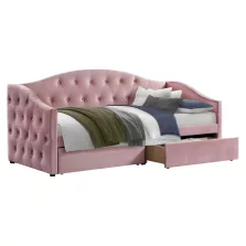 Ágy tárhellyel, 90x200, rózsaszín Velvet szövet, ZASKA