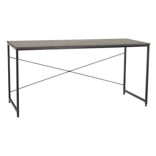Íróasztal, beton/fekete, 150x60 cm, MELLORA