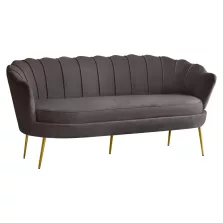   Luxus kanapé, 3 személyes, szürkésbarna Velvet szövet/arany, Art-deco, NOBLEO TYP 2