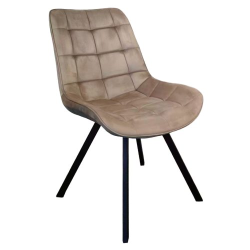 Étkezőszék, szürkésbarna Taupe Velvet szövet/fekete, SAMIRA