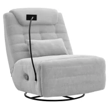 Luxus forgó fotel, hintafotel, világosszürke, UMBRO