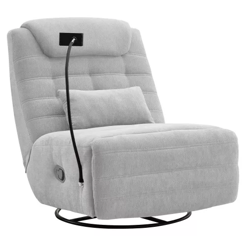 Luxus forgó fotel, hintafotel, világosszürke, UMBRO