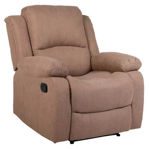 Állítható relaxáló fotel, barna szövet, ASKOY NEW