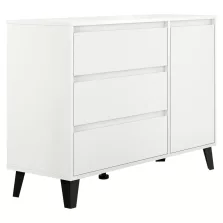 Komód, fehér, BOGAN NEW 1D3S
