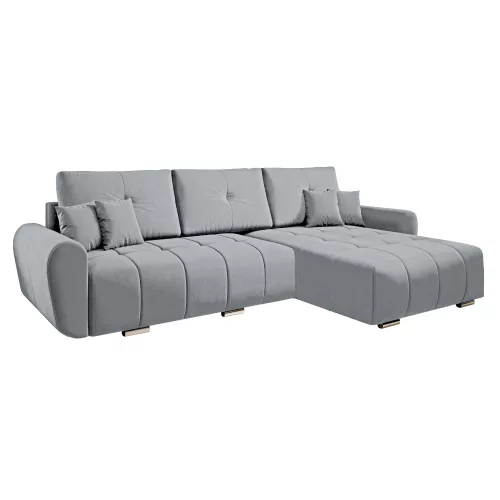 Univerzális ülőgarnitúra, világosszürke szövet, LONGA ROH