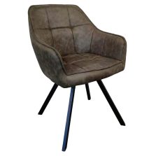   Forgó étkezőszék, zöld szövet csiszolt bőr hatással, SAMANTA