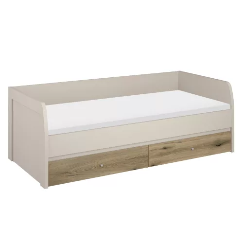 Ágy, 90x200, kasmír/evoke tölgy, KAROS 2S