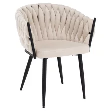 Étkezőszék, világosbézs Velvet szövet/fekete, BLER